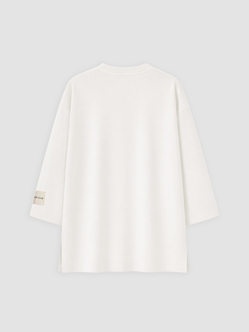 Beyaz Bisiklet Yaka Kadın Sweatshirt Tunik-5
