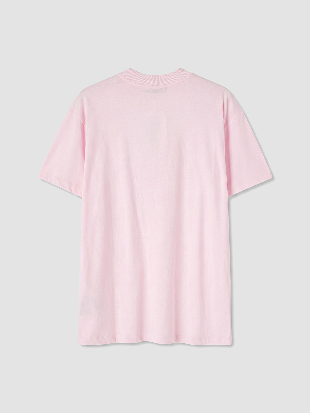 Pembe Nakışlı %100 Pamuklu Kadın Tişört-2