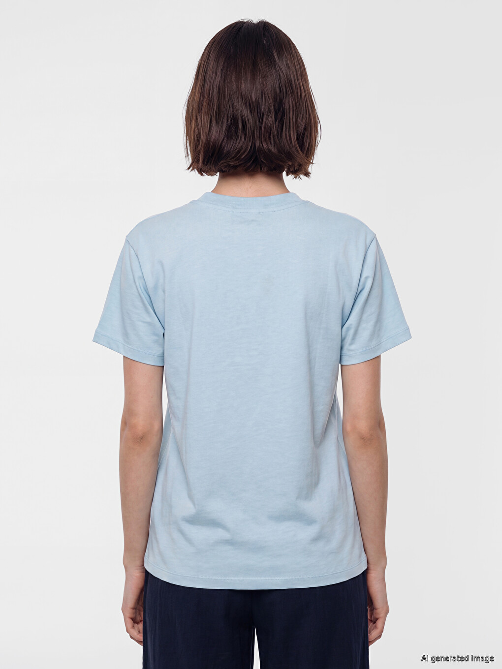 T-shirt 100% Pambuk E Qëndisur Për Gra-3