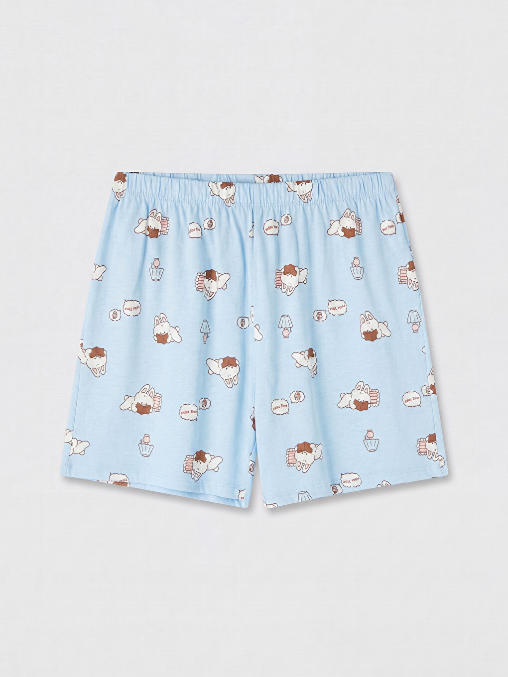 Mavi Baskılı Kadın Şort Pijama Altı 2'li-3