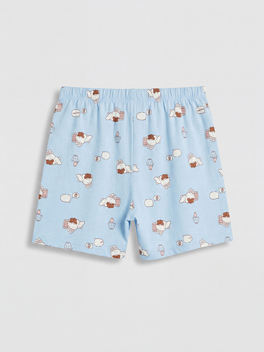 Mavi Baskılı Kadın Şort Pijama Altı 2'li-4