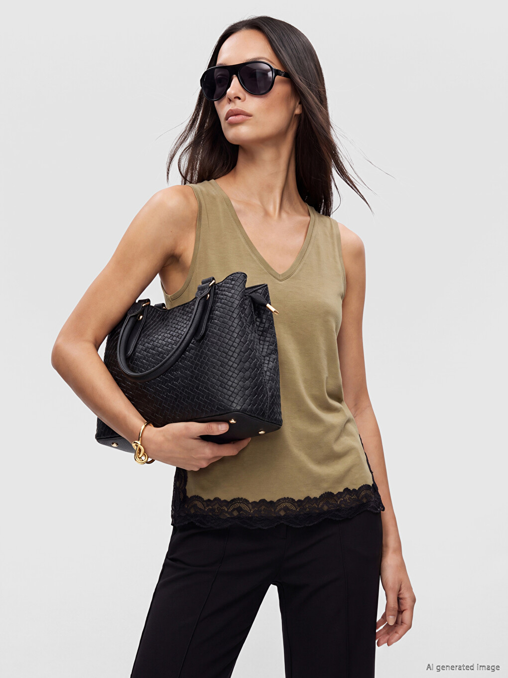 V Neck Soft Touch Lace Blouse