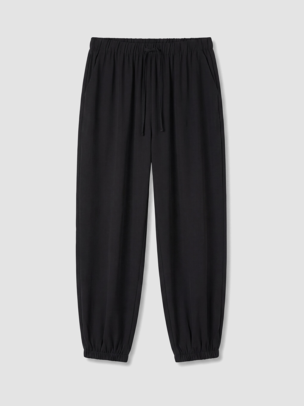 Siyah Beli Lastikli Kadın Jogger Pantolon