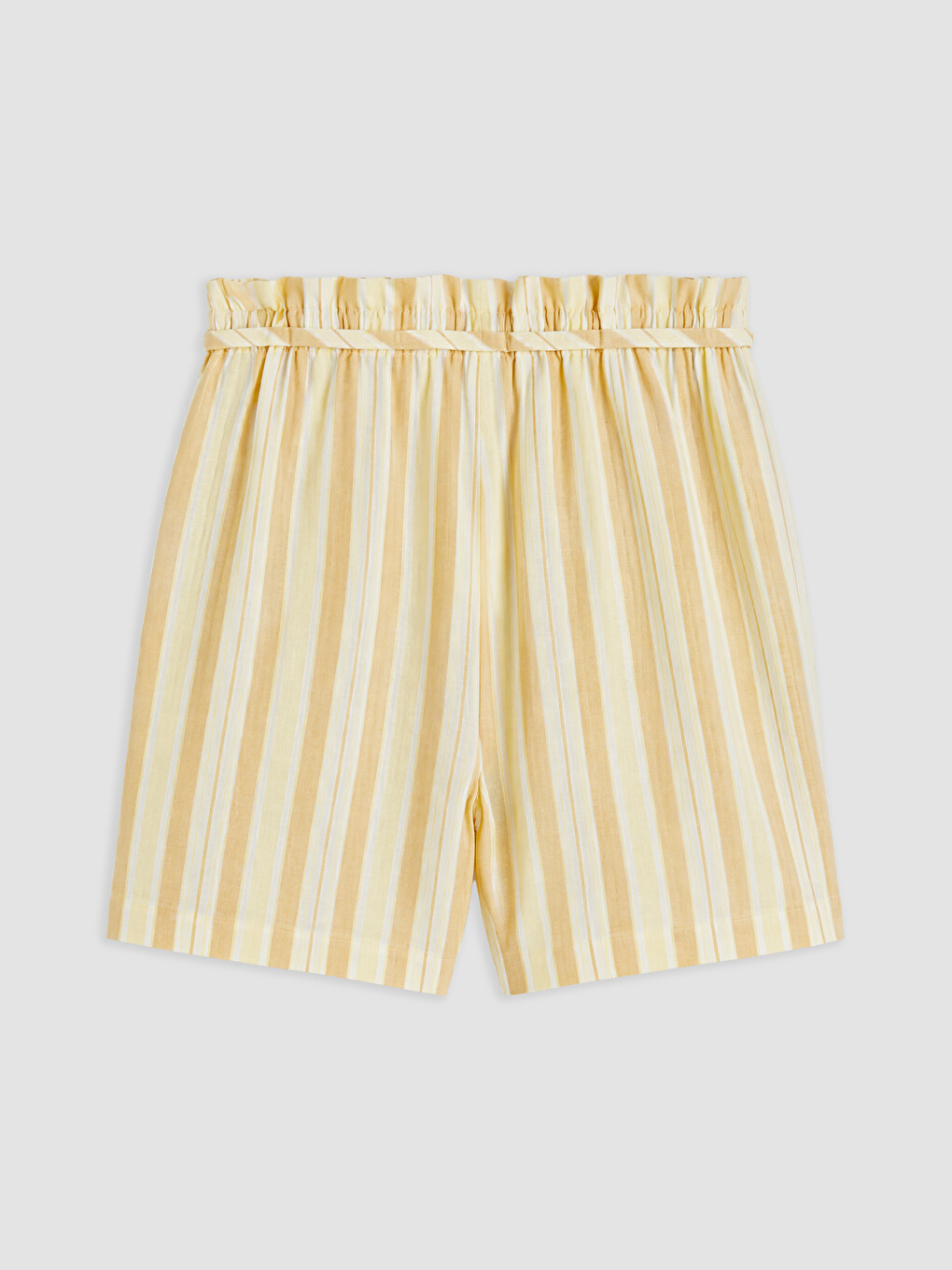 Elastic Waist Striped Sashed Women's Shorts-5