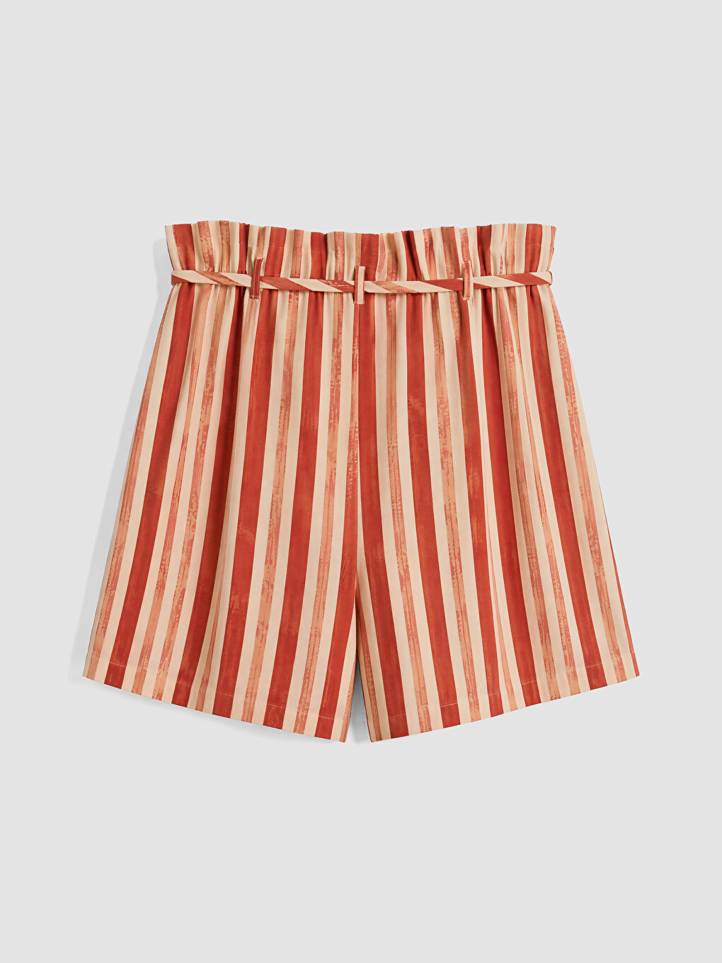 Elastic Waist Striped Sashed Women's Shorts-6