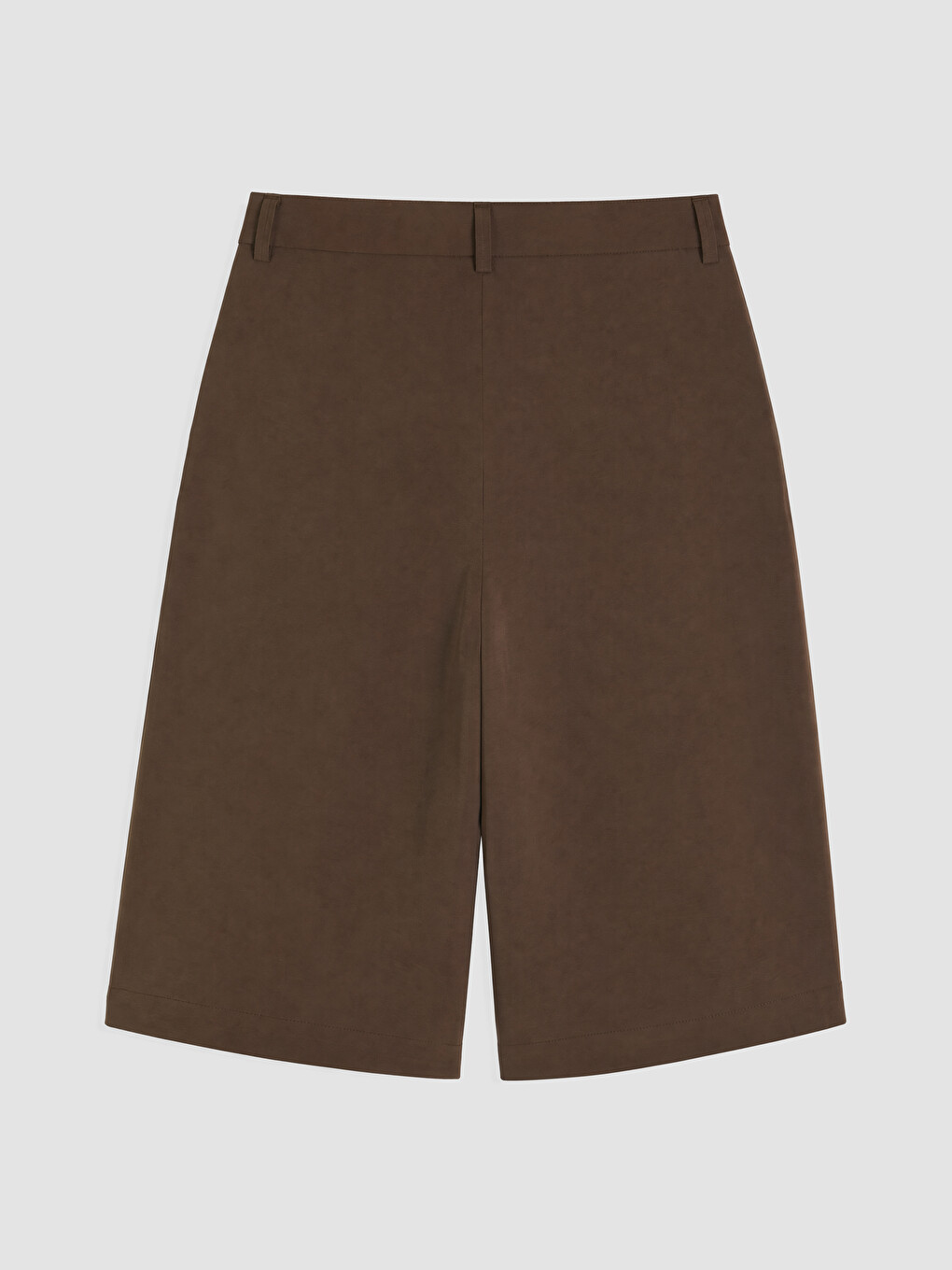 Kahverengi Bermuda Fit Kadın Pileli Şortolon-1