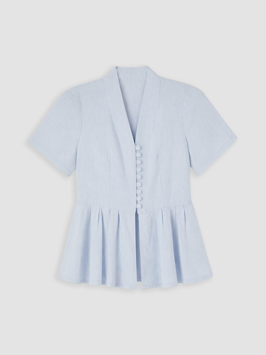 Mavi V Yaka Peplum Bluz