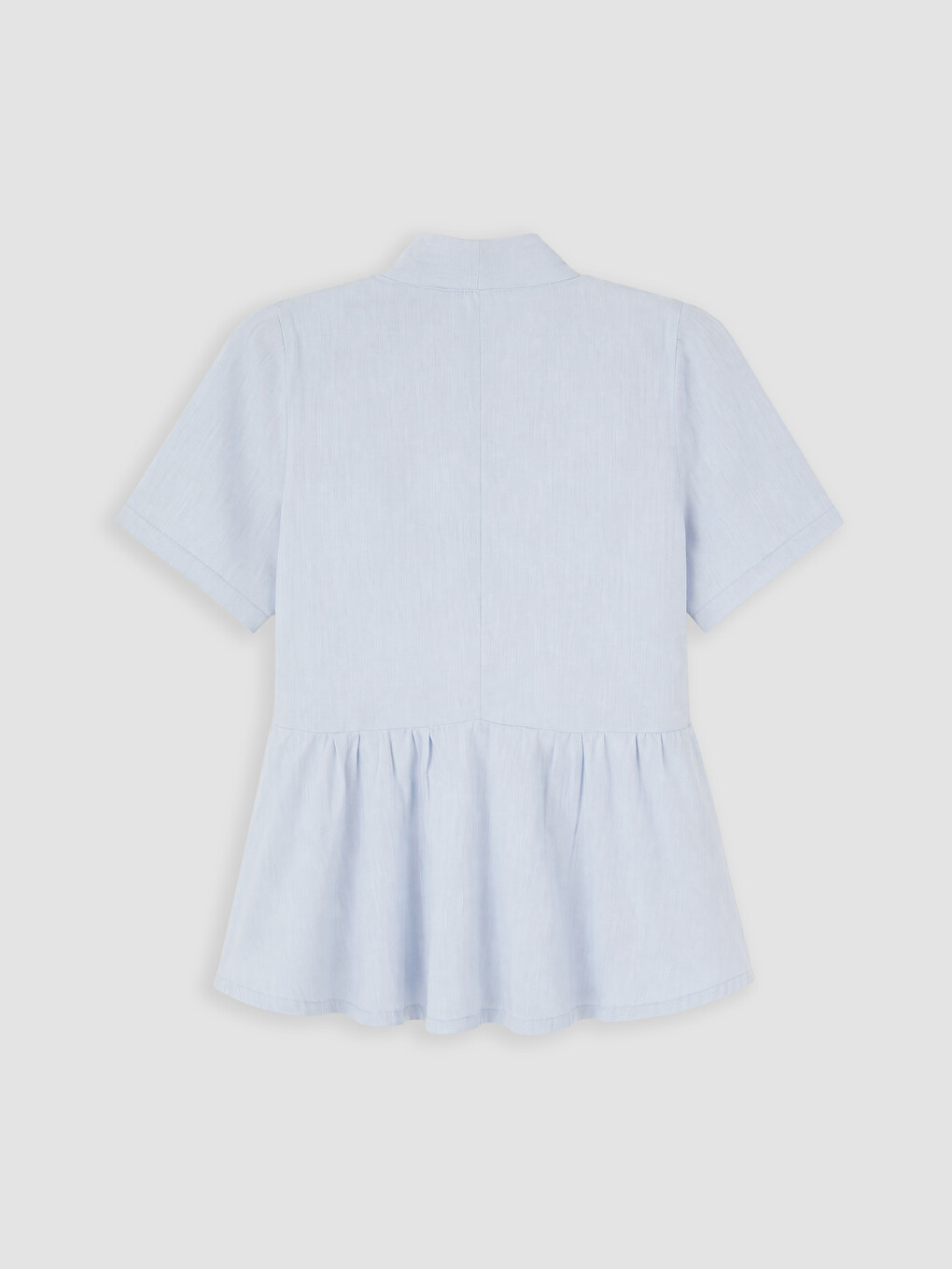 Mavi V Yaka Peplum Bluz-1