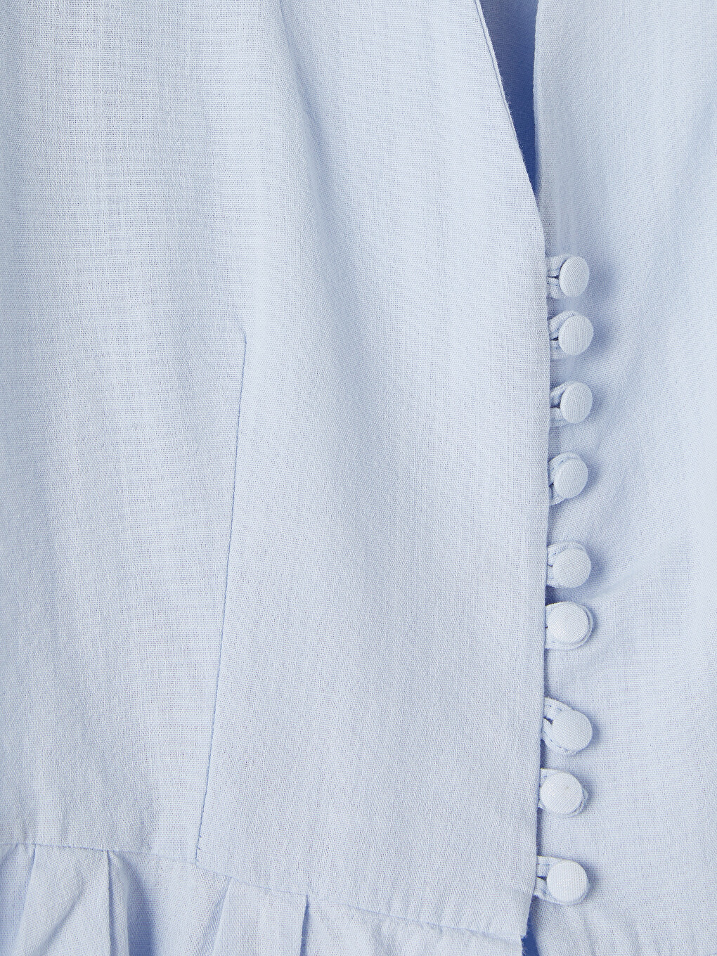 Mavi V Yaka Peplum Bluz-2