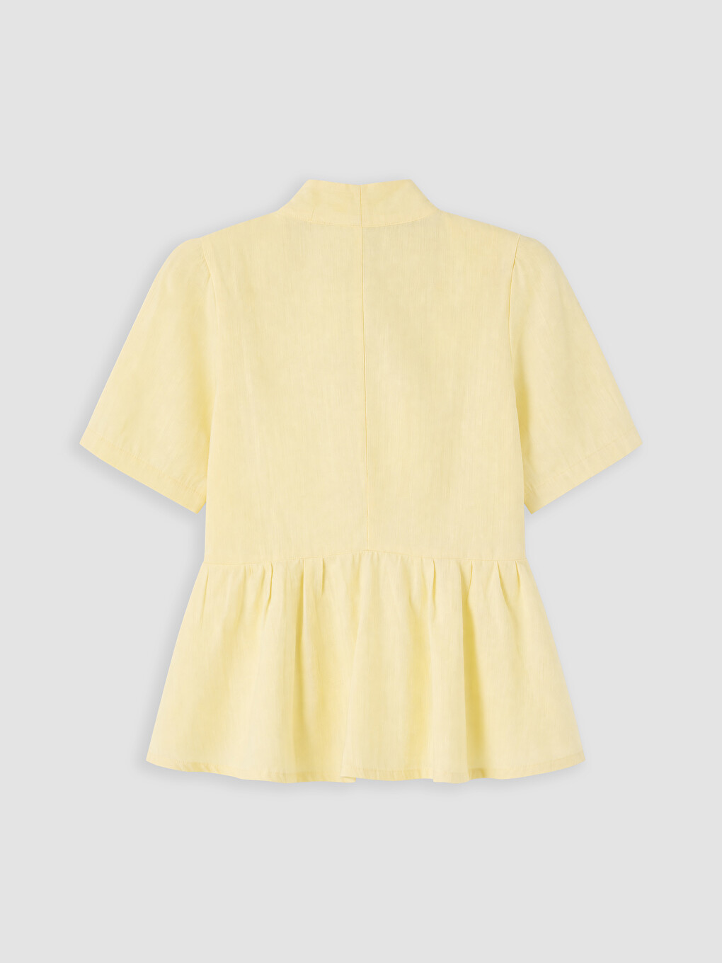 Mavi V Yaka Peplum Bluz-1
