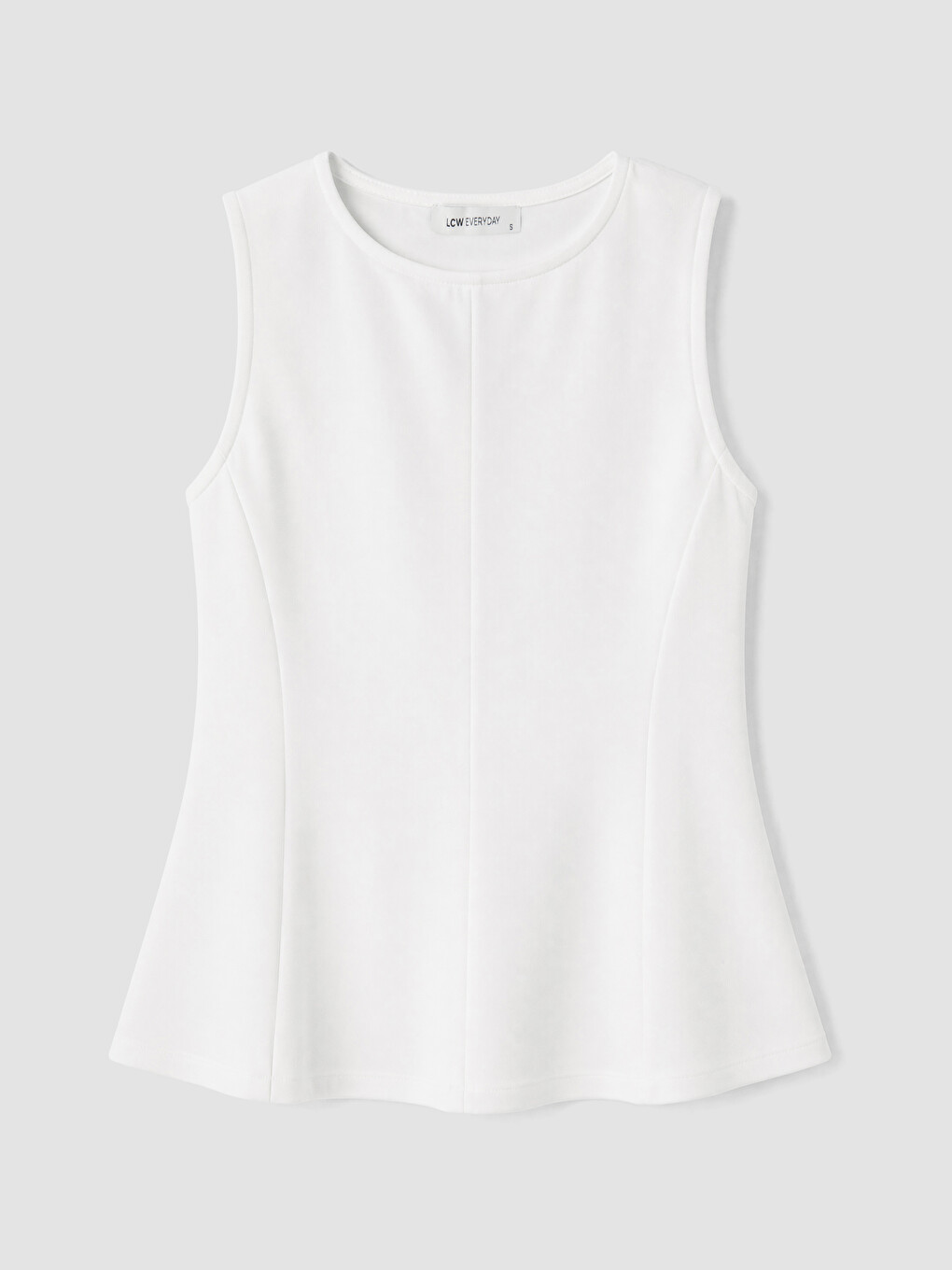 Beyaz Bisiklet Yaka Peplum Bluz