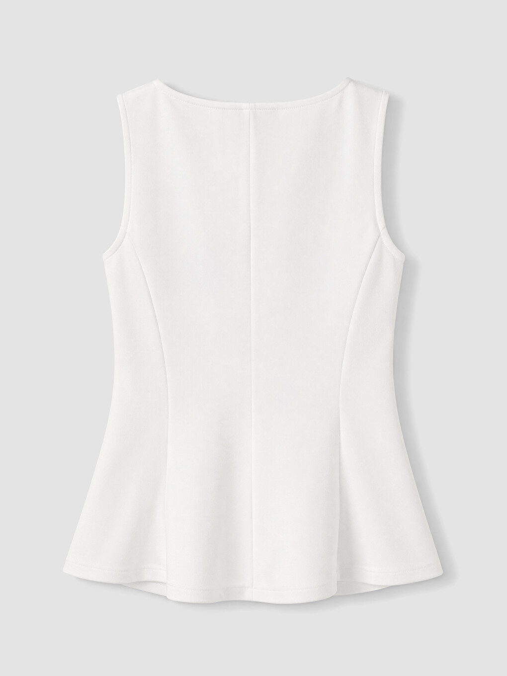 Beyaz Bisiklet Yaka Peplum Bluz-2
