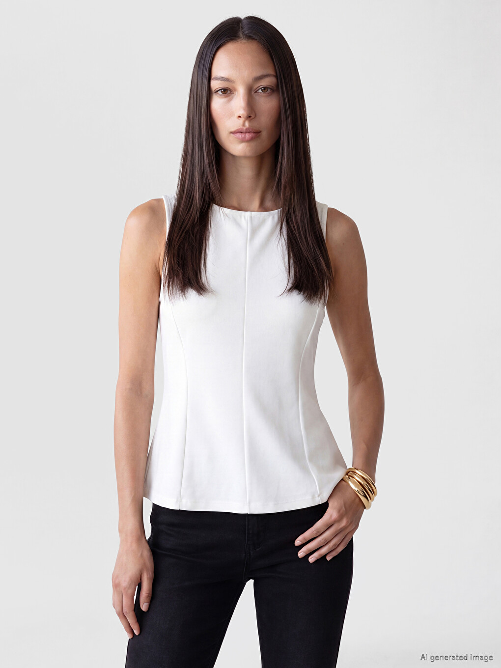 Blouse À Basque À Col Rond