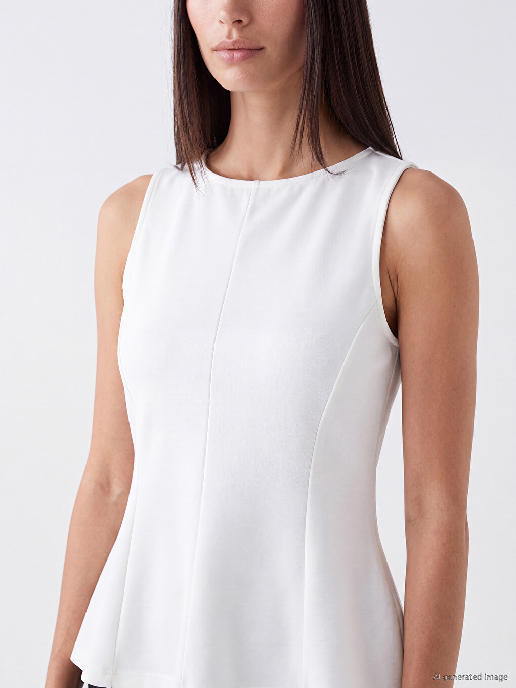 Blouse À Basque À Col Rond-2