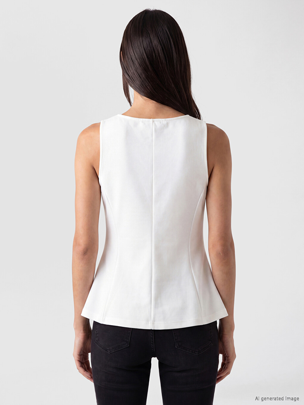Blouse À Basque À Col Rond-3