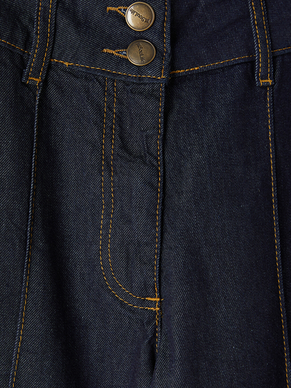 Lacivert Bermuda Fit Kadın Jean Şortolon-2