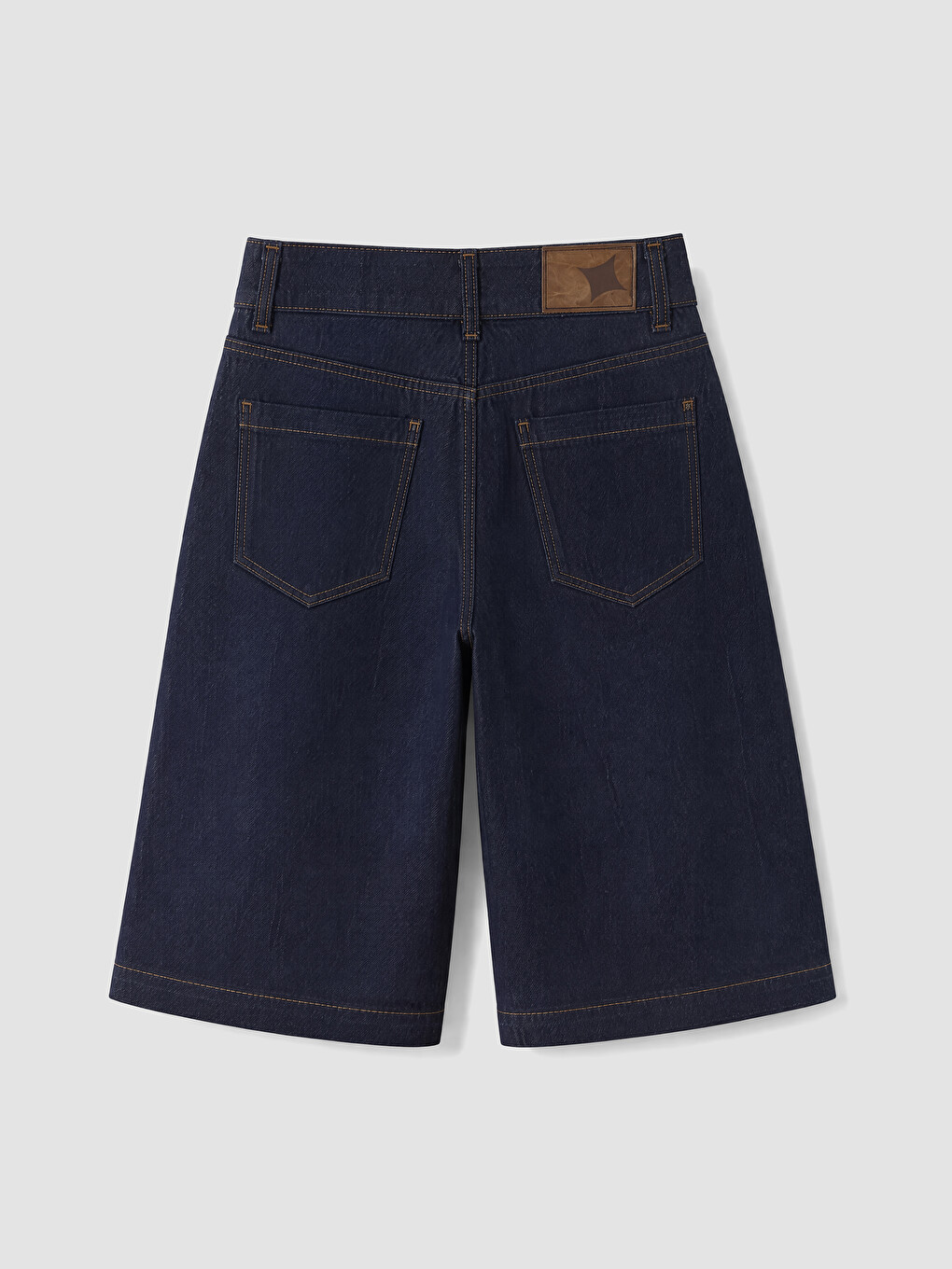 Lacivert Bermuda Fit Kadın Jean Şortolon-3
