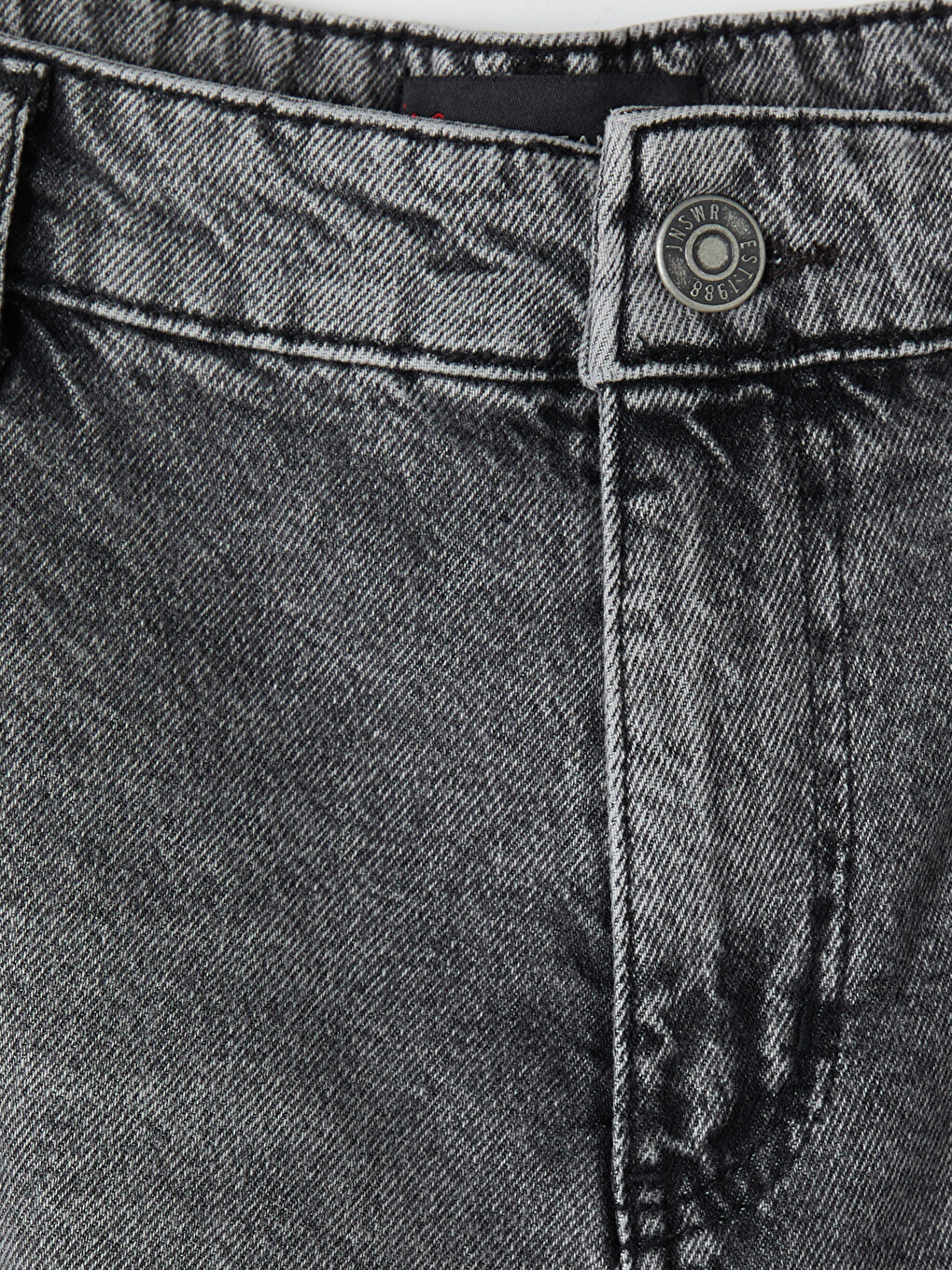 Antrasit Loose Fit Kargo Cepli Erkek Jean Şort-1