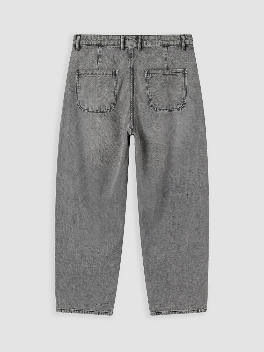 Gri Loose Fit Erkek Jean Pantolon-4