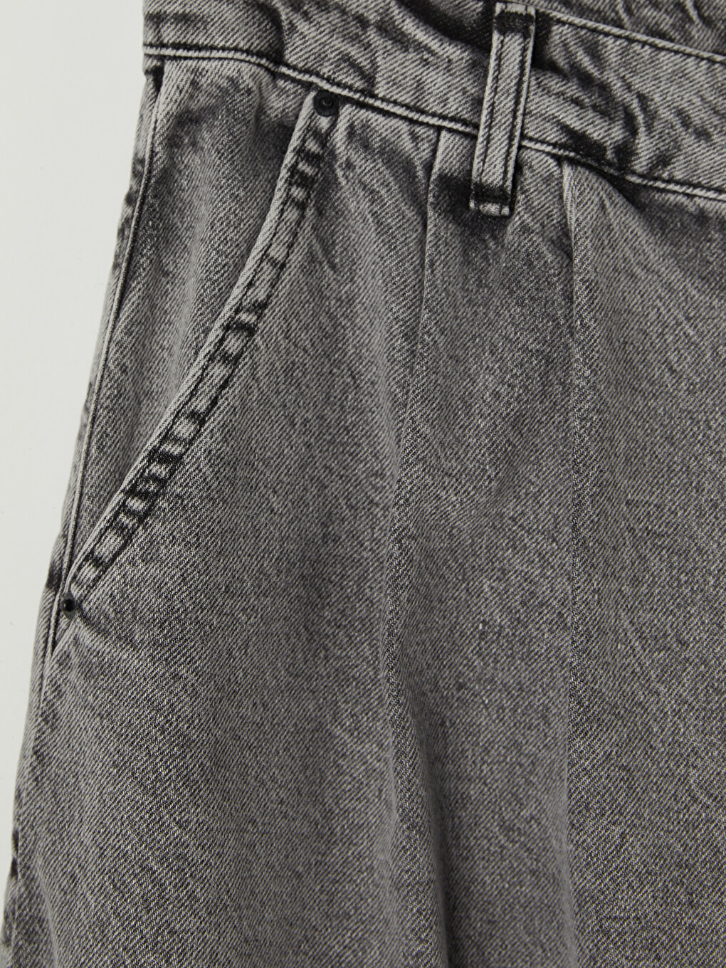 Gri Loose Fit Erkek Jean Pantolon-5