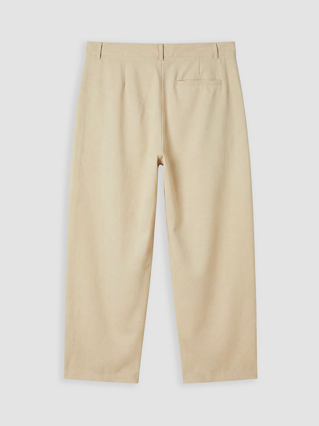 Ekru Relax Fit Erkek Pileli Pantolon-5