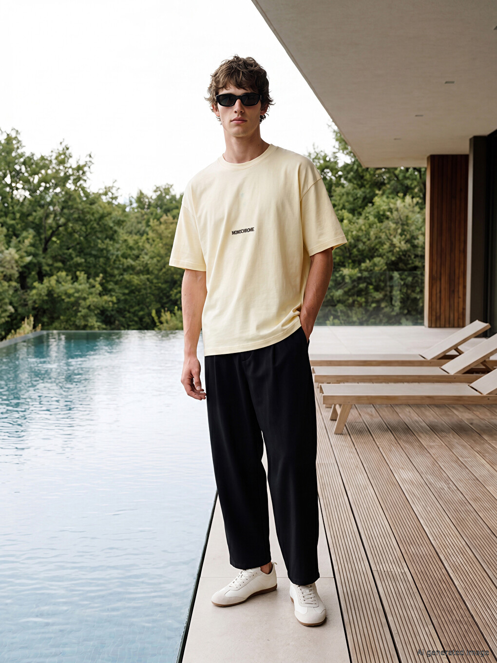 Lacivert Relax Fit Erkek Pileli Pantolon