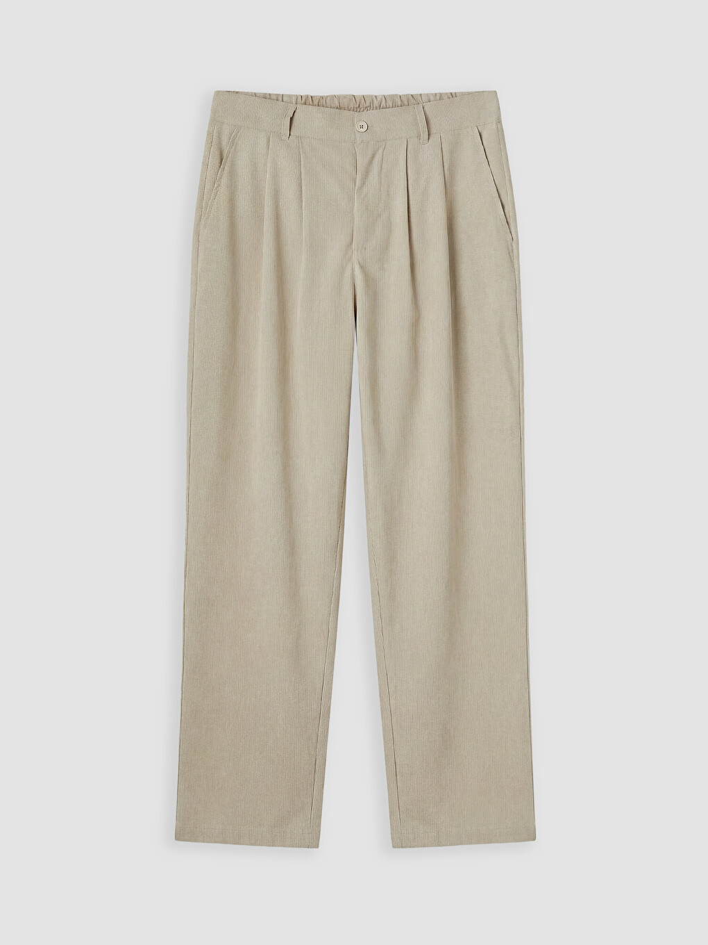 Bej Regular Fit Pileli Erkek Pantolon-2