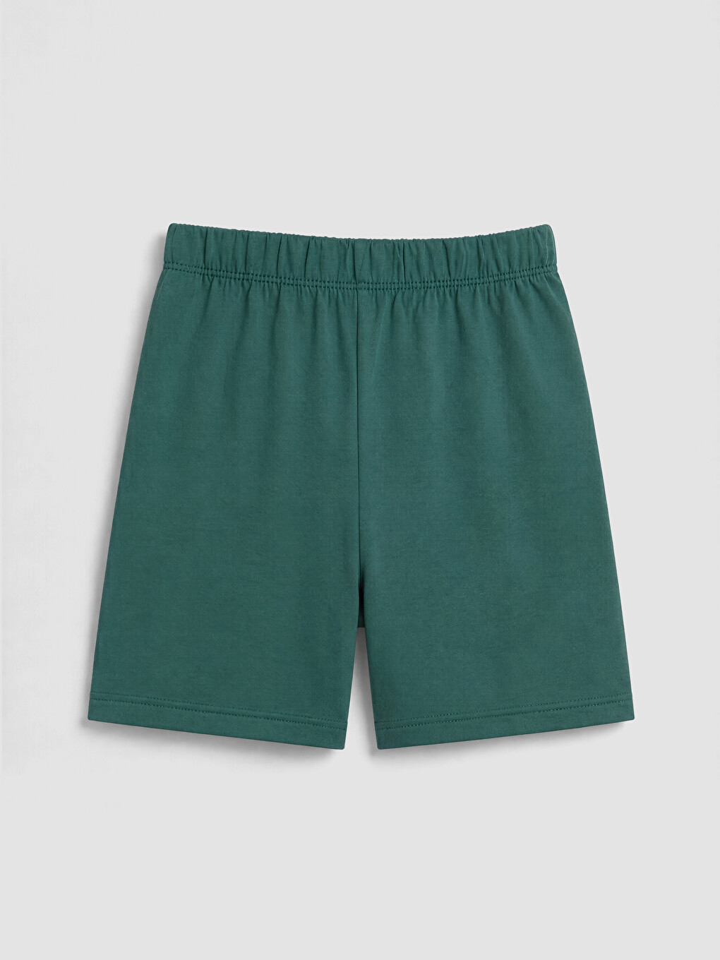 Ekru Bisiklet Yaka Baskılı Erkek Çocuk Şortlu Pijama Takımı-5