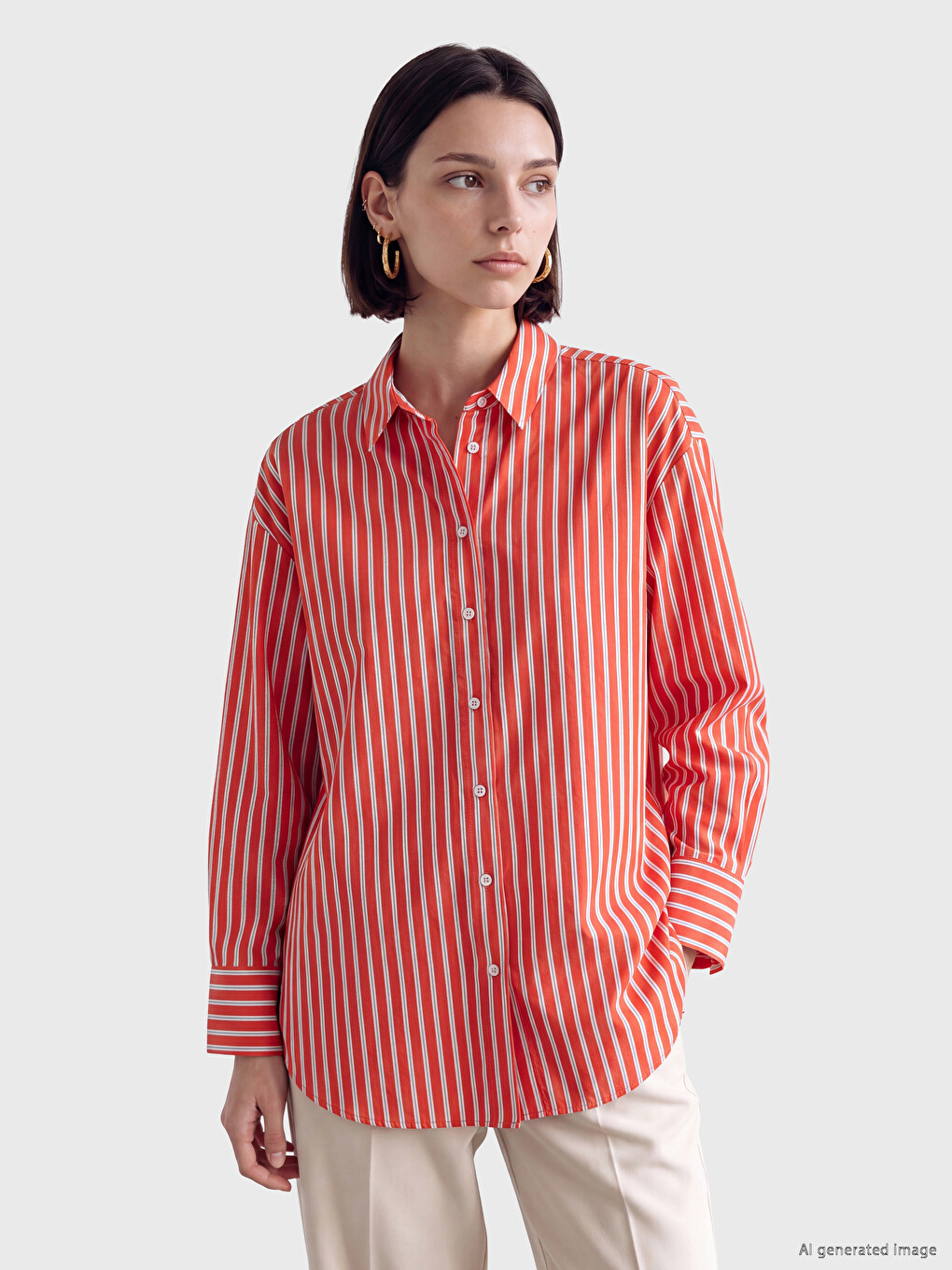Striped Oversize Women's Shirt Tunic