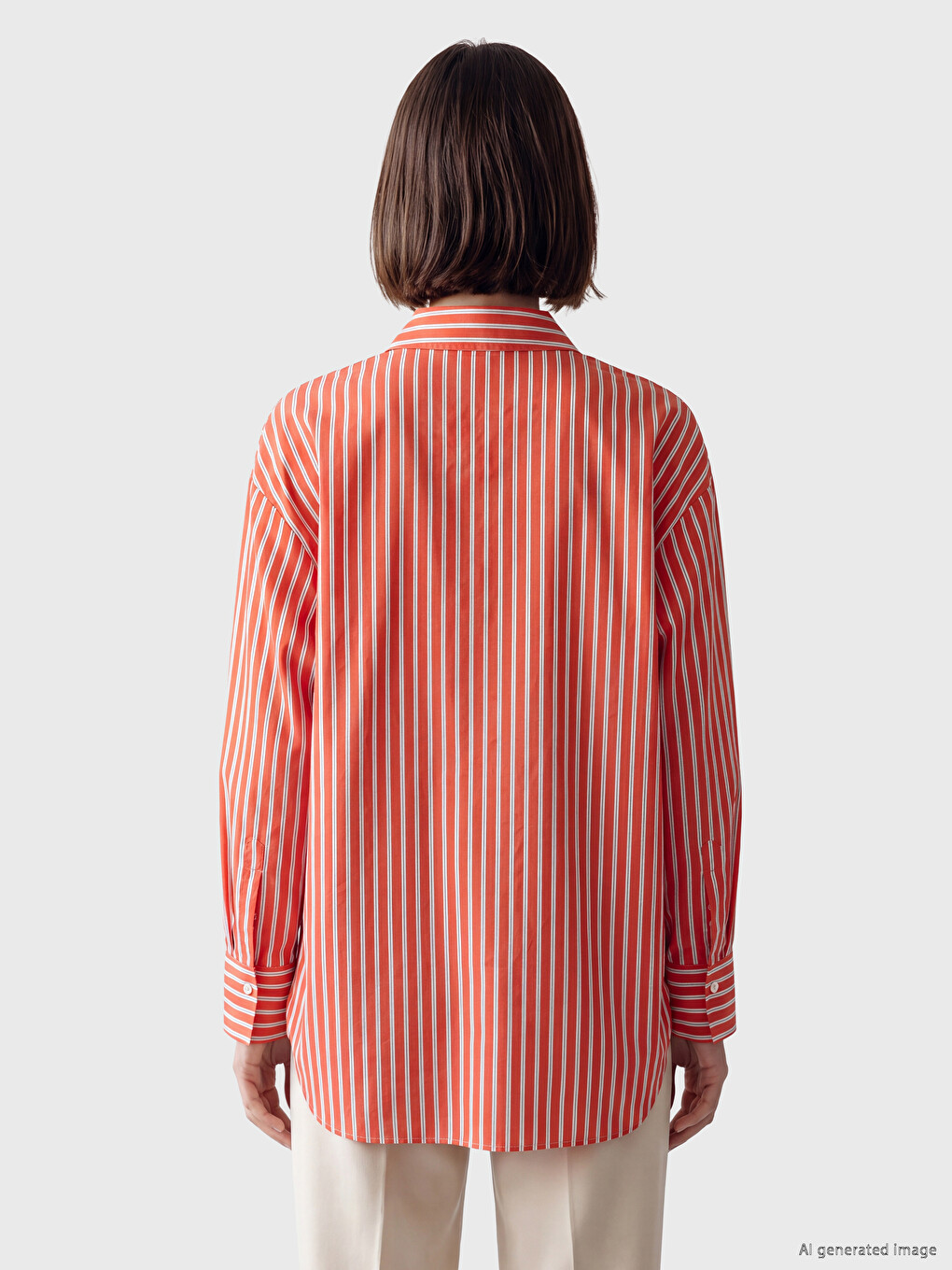 Striped Oversize Women's Shirt Tunic-3
