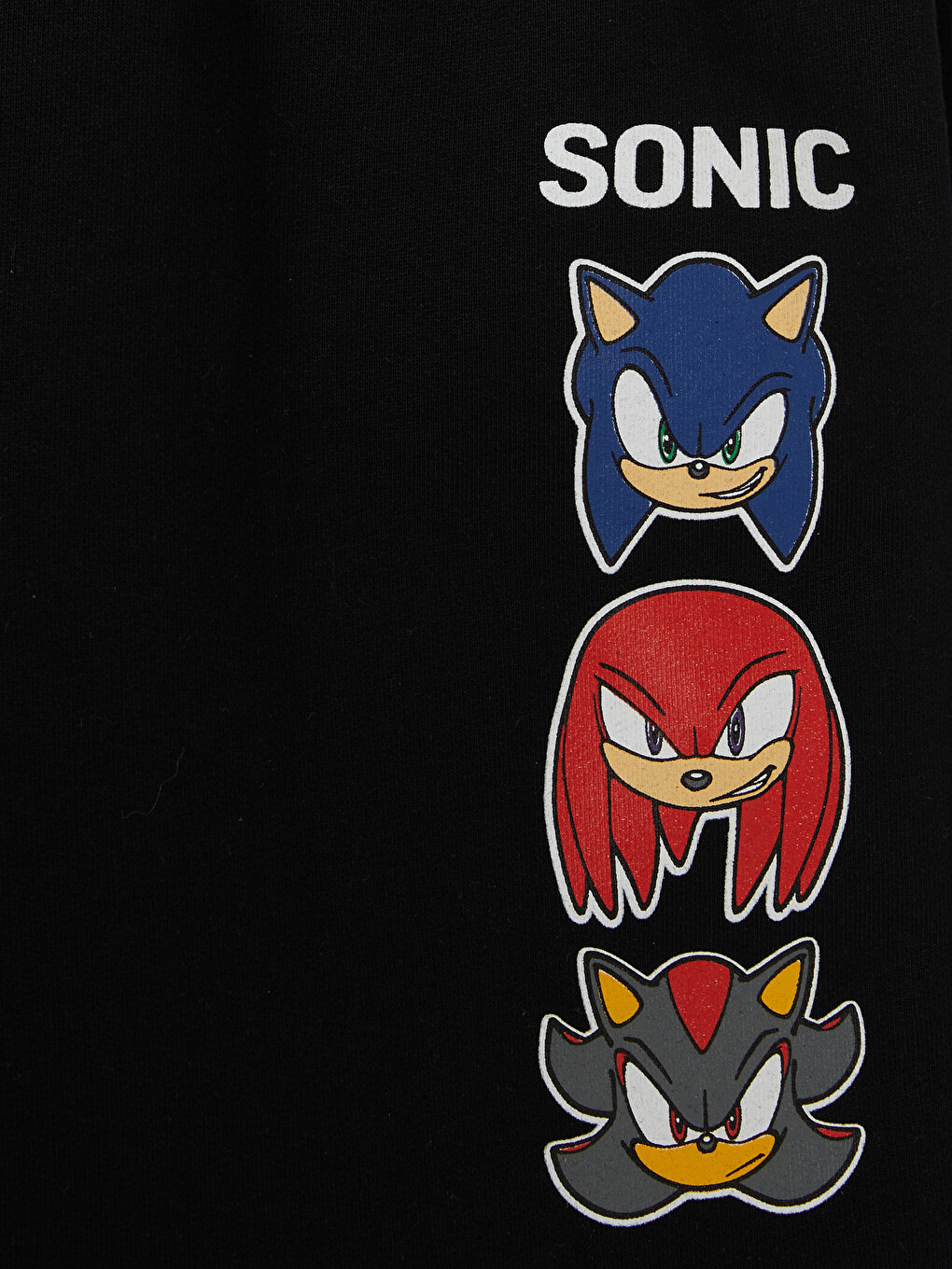 Siyah Sonic Baskılı Erkek Çocuk Şort-1