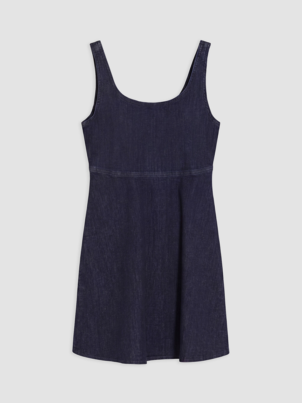 İndigo U Yaka A Kesim Mini Jean Elbise