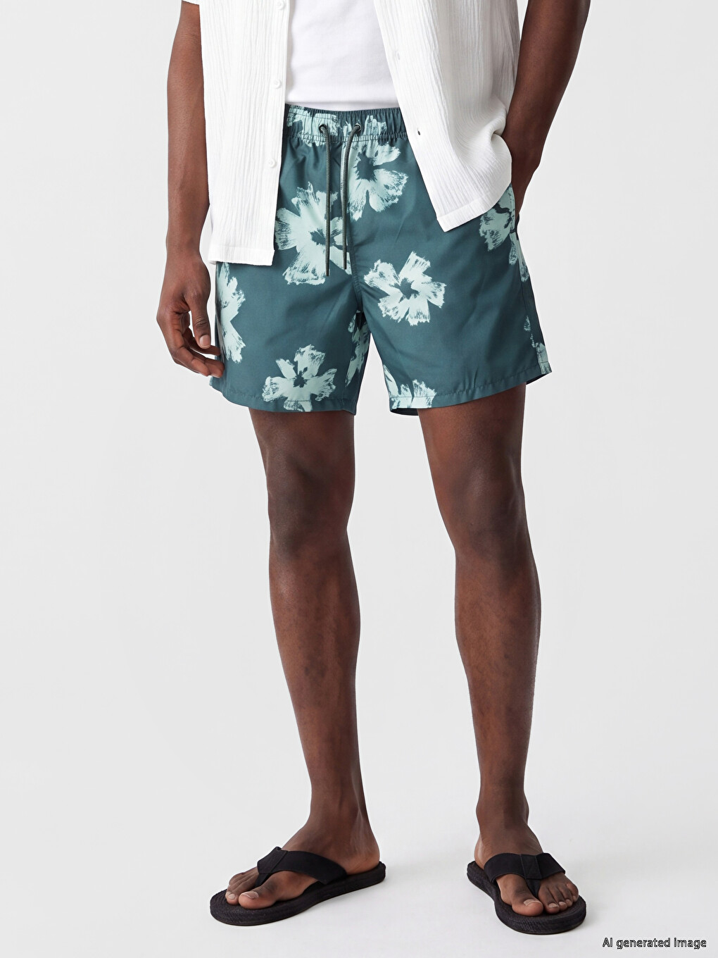 Short Patterned Men's Swimming Shorts