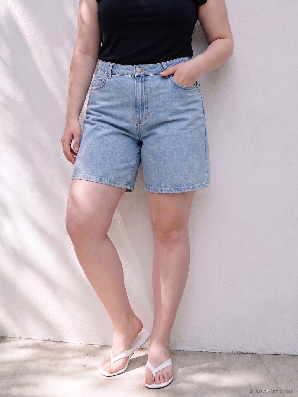 Short En Jean Pour Femme Grande Taille-1