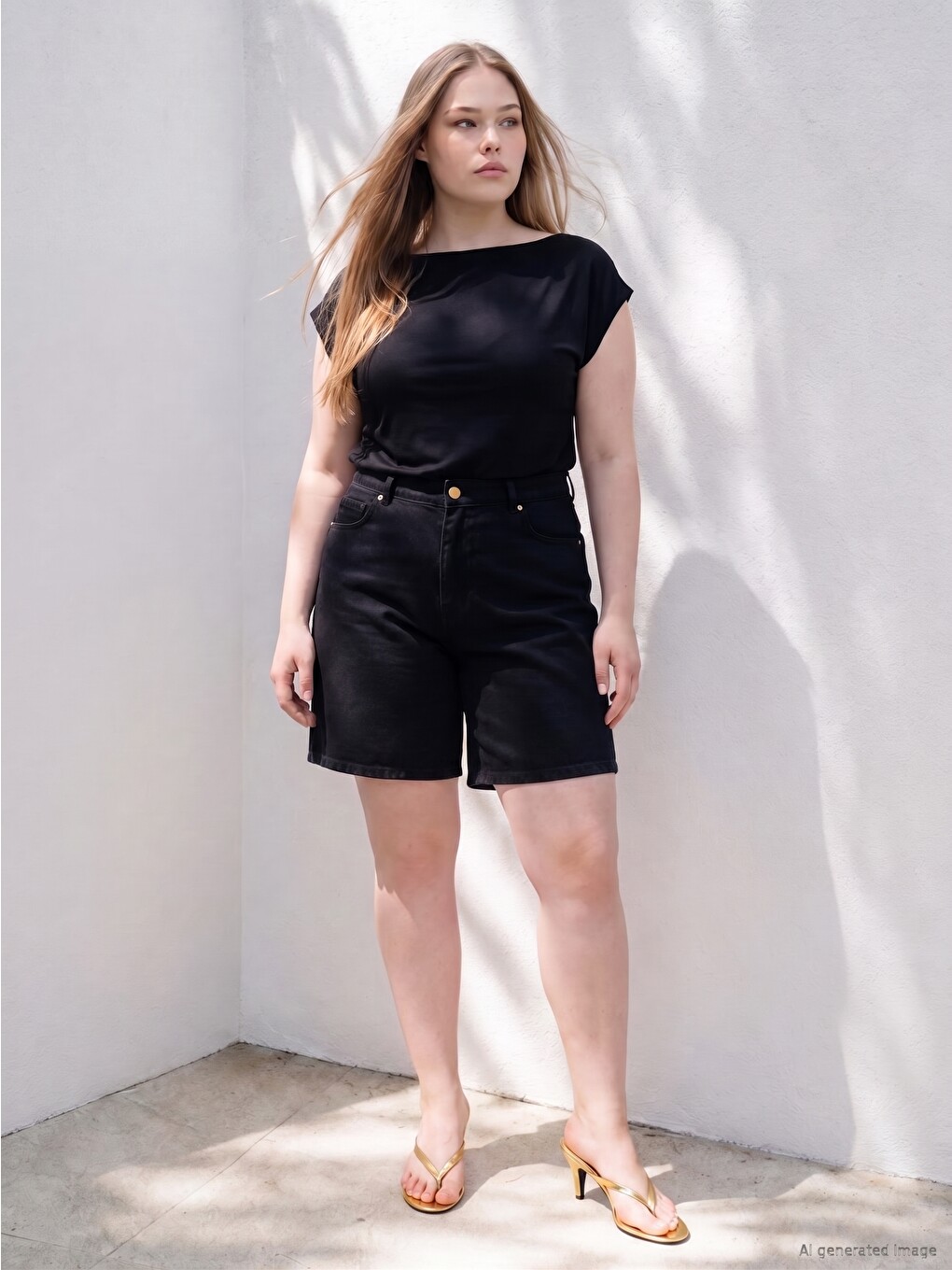 Pantaloni Scurți Din Denim Pentru Femei Plus Size
