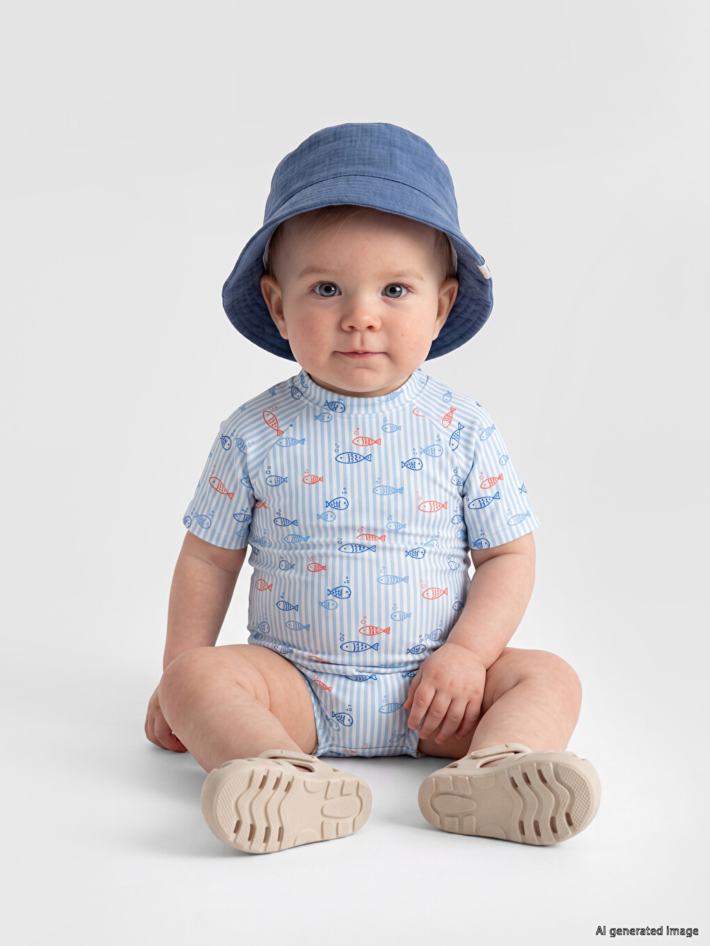Rompers Kupaći Kostim Za Bebe Dječake Sa Printom Riba