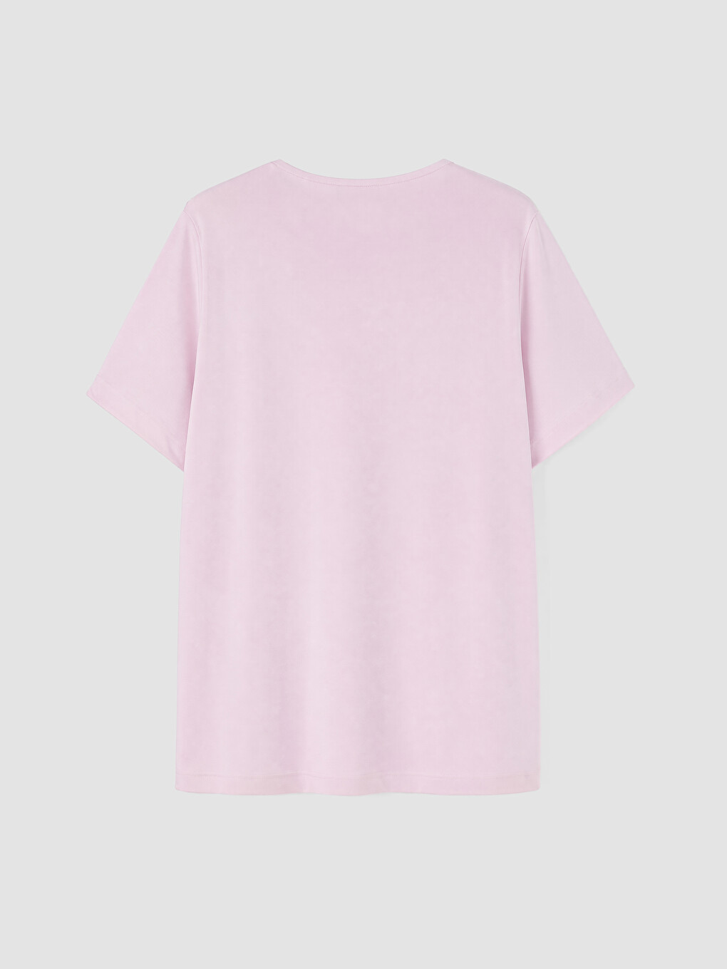 Pembe Büyük Beden %100 Pamuklu Kadın Tişört-2