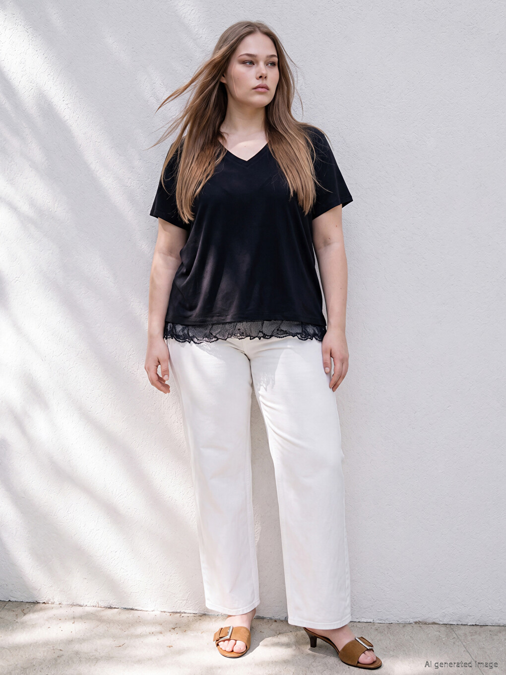 Plus Size Lace Detailed Blouse-1