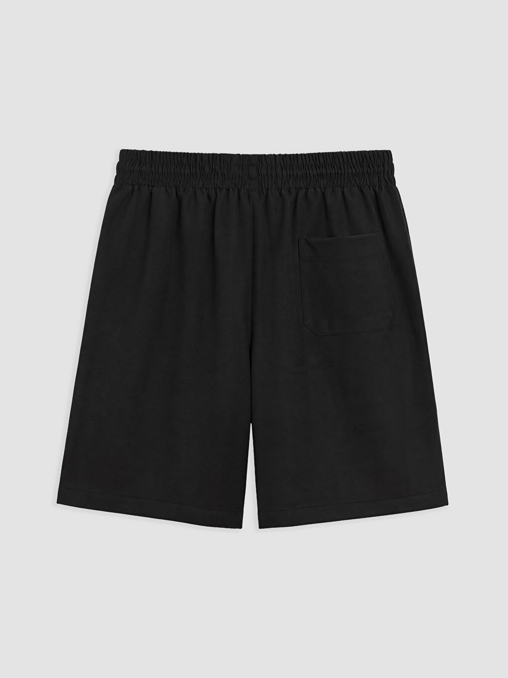 Siyah Regular Fit Keten Karışımlı Erkek Şort-1