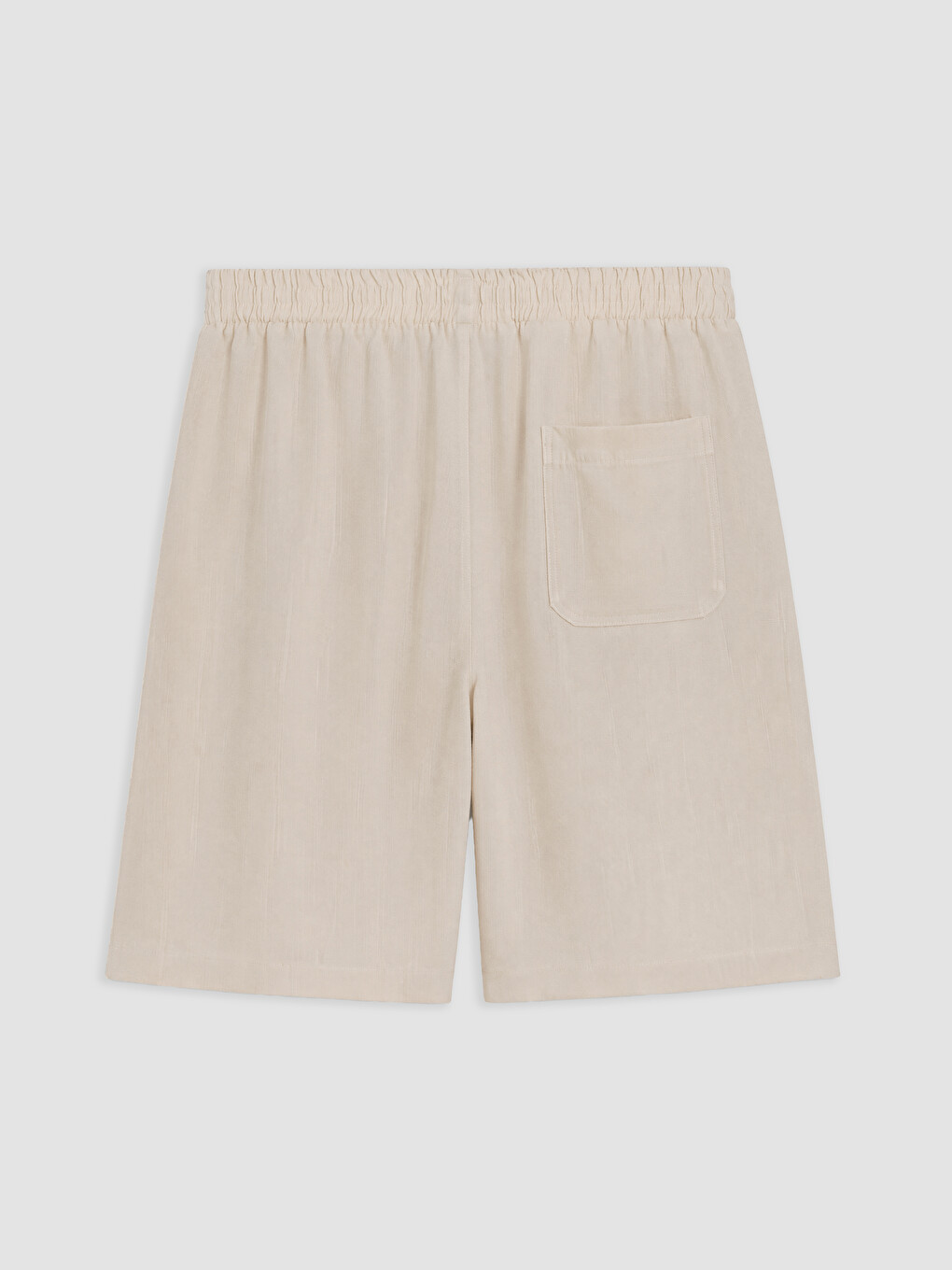 Ekru Regular Fit Keten Karışımlı Erkek Şort-1