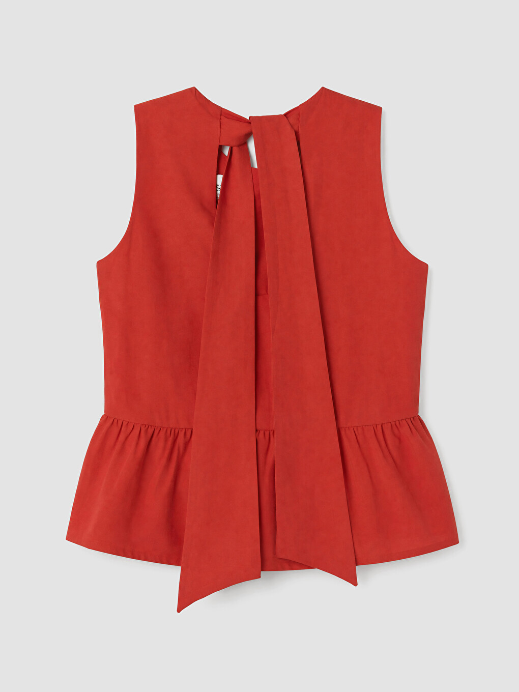 Kırmızı Bisiklet Yaka Sırtı Bağlamalı Peplum Bluz-7