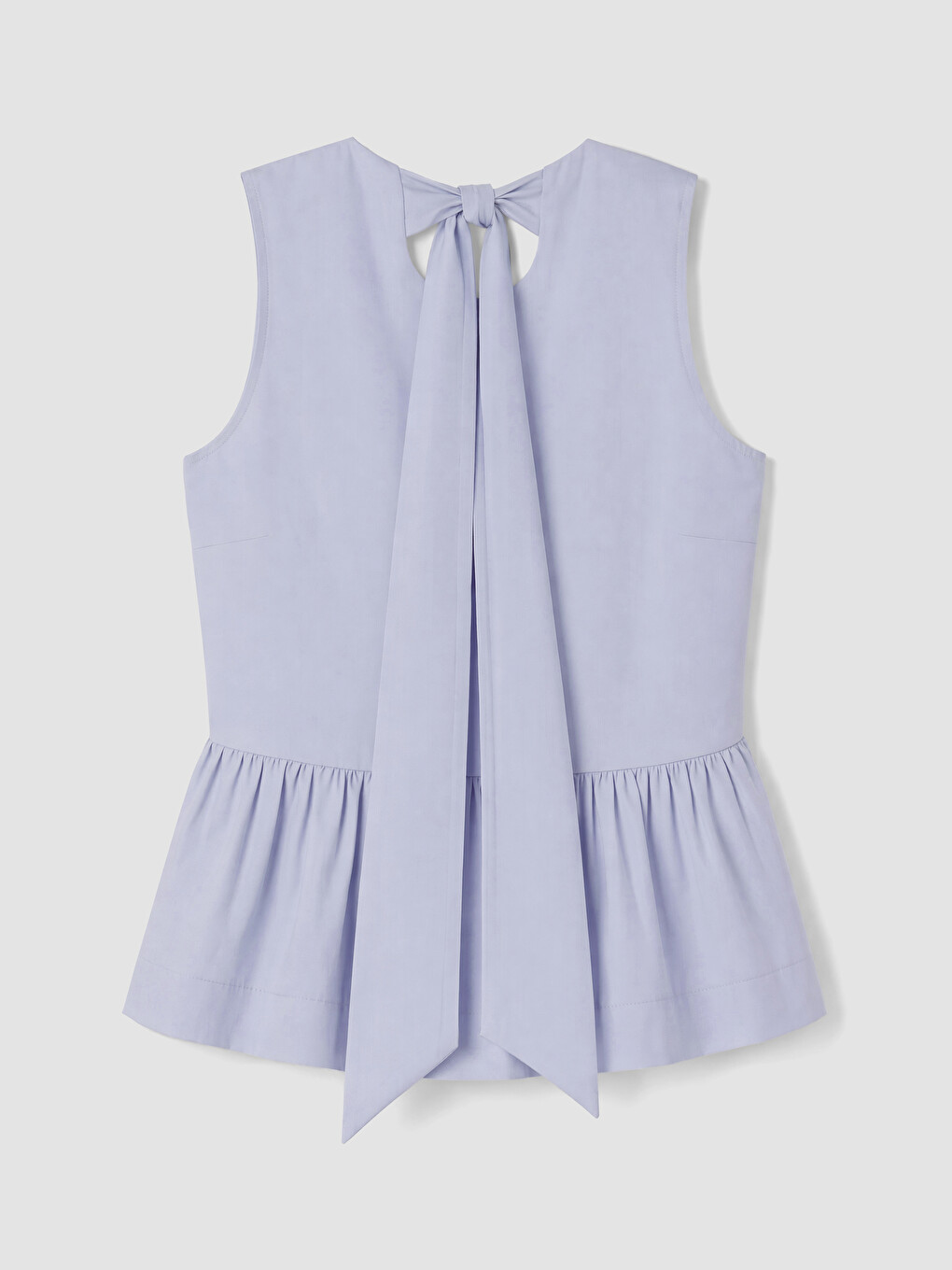 Lila Bisiklet Yaka Sırtı Bağlamalı Peplum Bluz-7