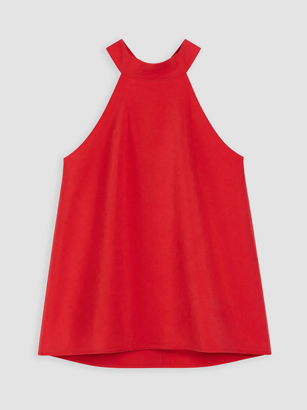 Kırmızı Halter Yaka Modal Karışımlı Bluz-4