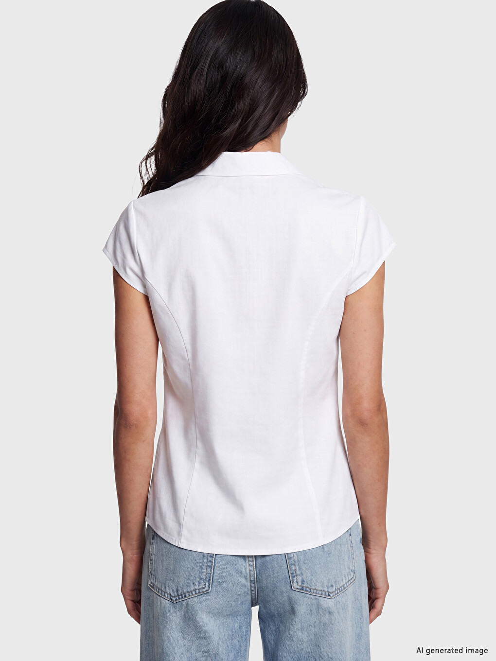 Fancy Buttoned Poplin Women's Shirt-3