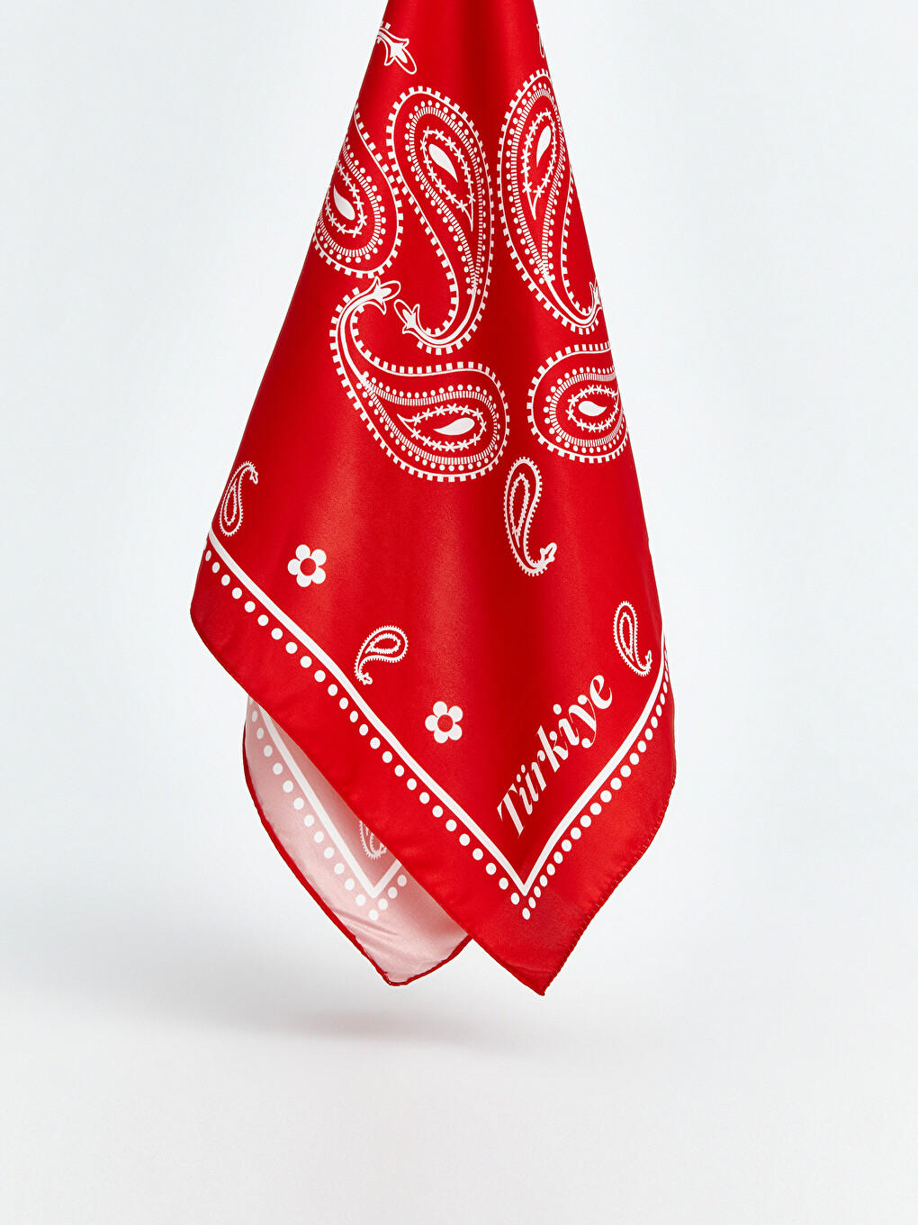 Beyaz Türkiye Baskılı Kadın Bandana-1