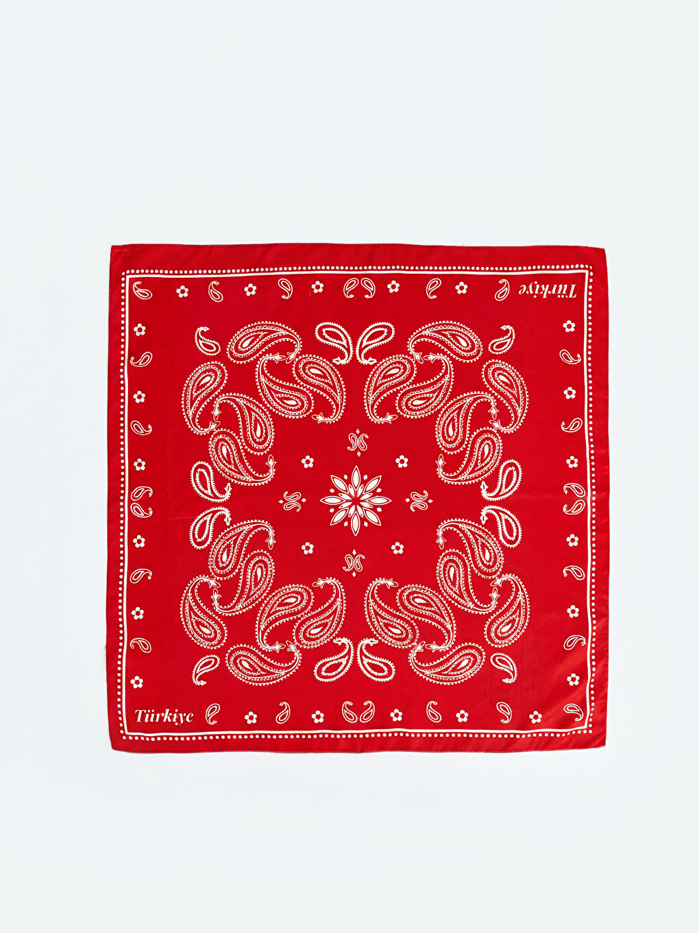 Beyaz Türkiye Baskılı Kadın Bandana-2