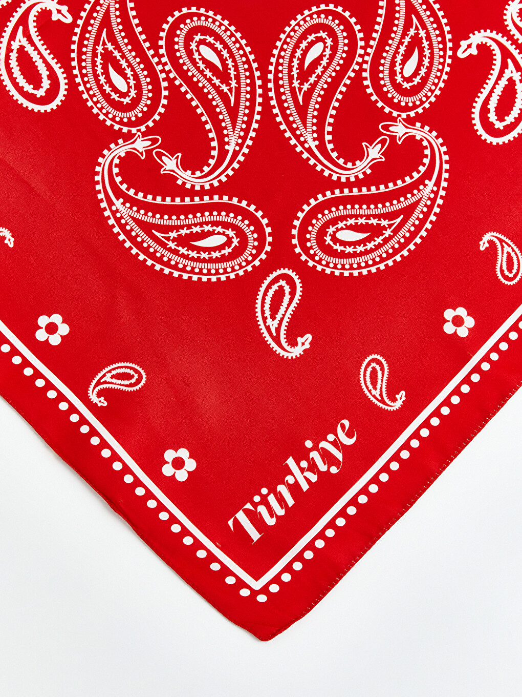 Beyaz Türkiye Baskılı Kadın Bandana-3