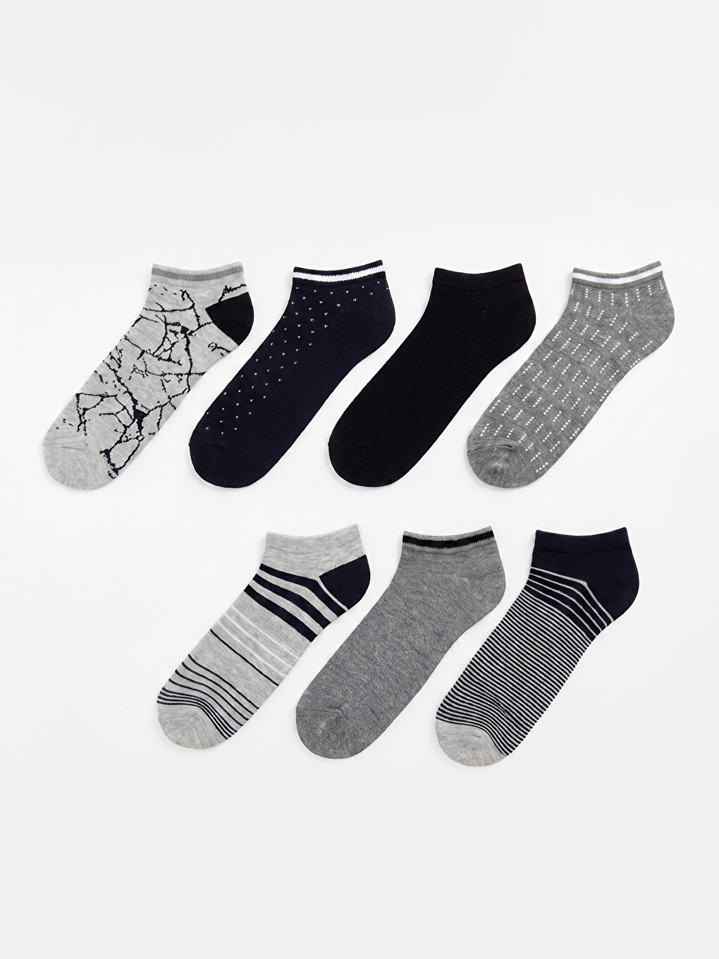 Karışık Desenli Erkek Patik Çorap 7'li Paket