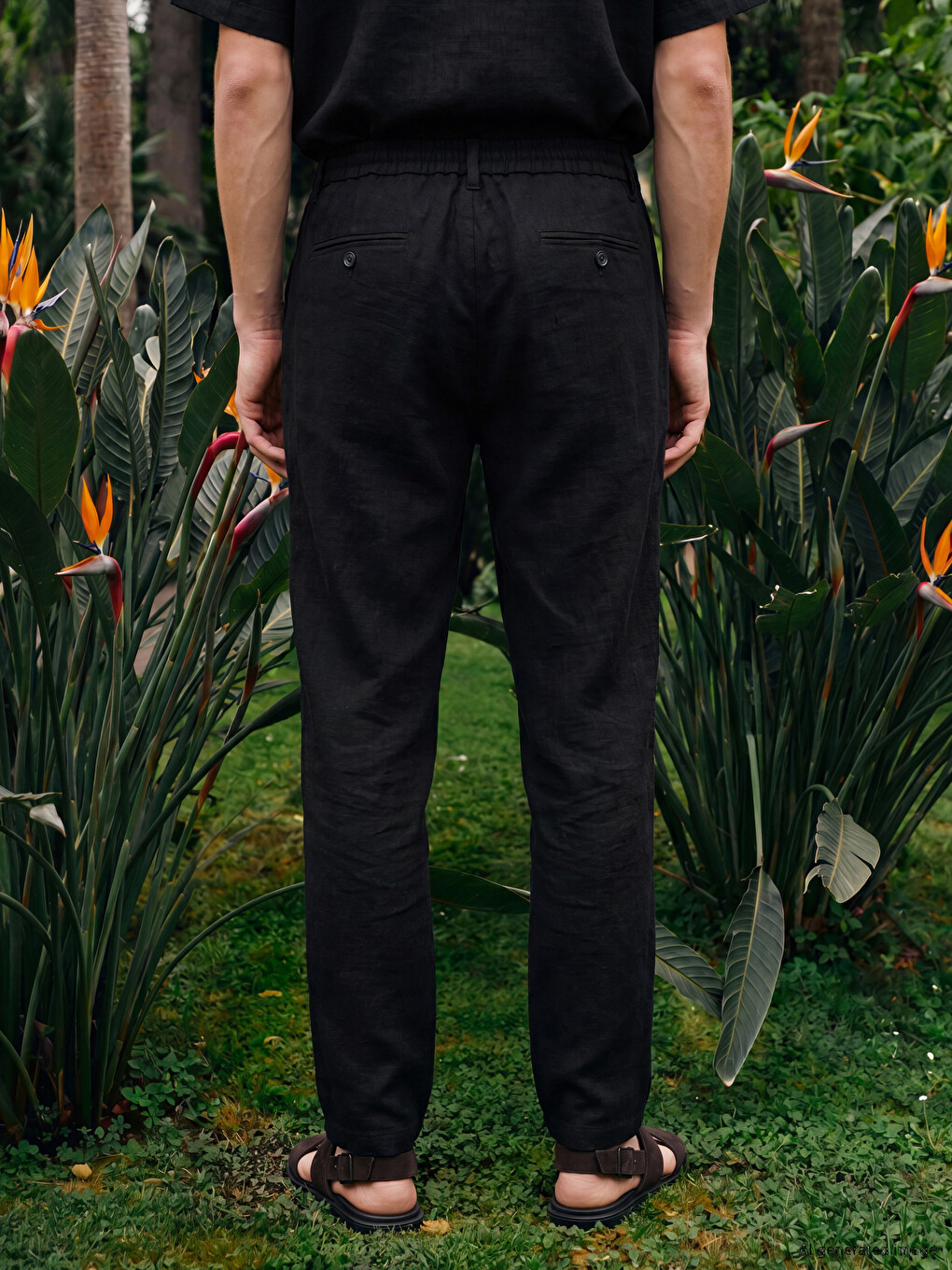 Siyah Regular Fit Erkek Pantolon-3
