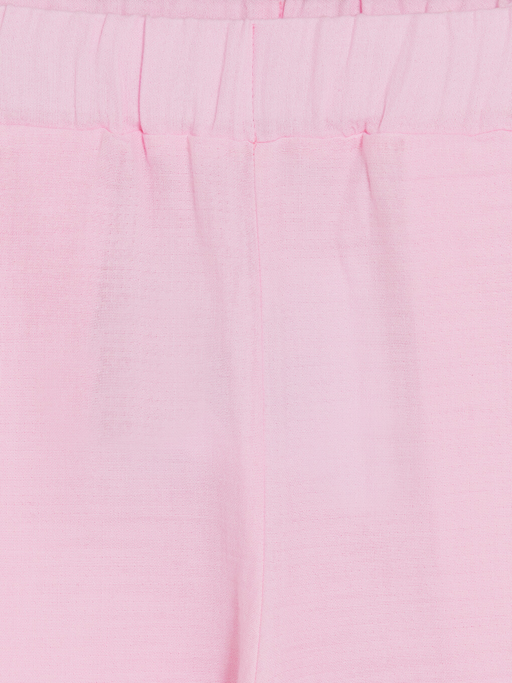 Pembe Büyük Beden Beli Lastikli Kadın Şort-1